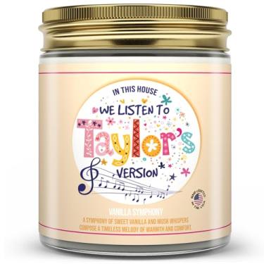 Imagem de Vela inspirada em Taylor - Conjunto de velas de cera de soja de longa duração para fãs de Taylor - Velas perfumadas de luxo para festas de Taylor, casa, vela de aniversário - 5 fragrâncias (227 g)