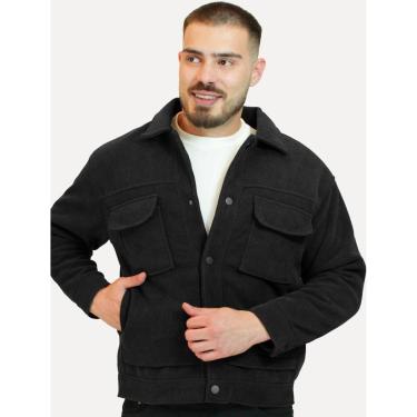 Imagem de Jaqueta Dixen Masculina Veludo Cotelê Pockets Preta-Masculino