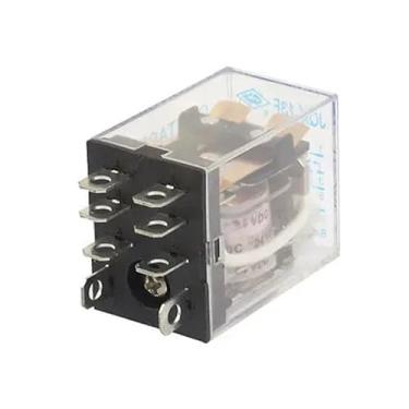 Imagem de JQX-13F DC 24V bobina 8 pinos DPDT indicador LED verde Relé de potência 5A 240VAC 28VDC