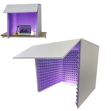 Imagem de JYXYXSCP Gabinete à prova de som, cabine portátil à prova de som, espuma absorvente de som de estúdio, para sala de treino (roxo)