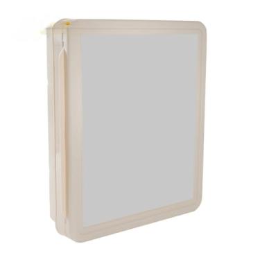 Imagem de Armário Para Banheiro Com Espelho Vision Embutir/Sobrepor Plástico Branco Preto Kit Fixação, Completo com Kit de Fixação - Organizador com Prateleiras(RETO BEGE)