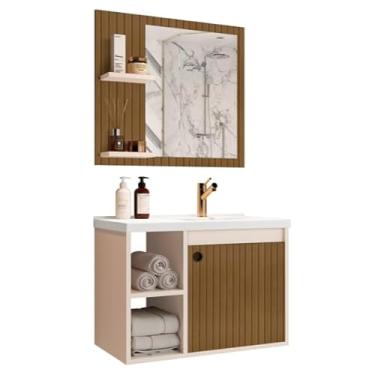 Imagem de Armário varanda banheiro espelho(Ripado Perola)