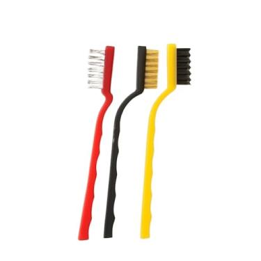 Imagem de Kit Escovas Multiuso Aço Latão Nylon e Raspador Profissional Ferramentas Limpeza para Forno Grelha Fogão Vidro Piso Cerâmica(Kit 3 Escovas)