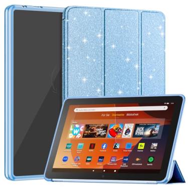 Imagem de Sanyetral Capa protetora para tablet com função despertar/hibernar automática, não é compatível com TCL Kobo notável -Glitter Blue
