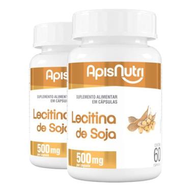 Imagem de Kit 2 Lecitina de soja 500mg Apisnutri 60 Cápsulas