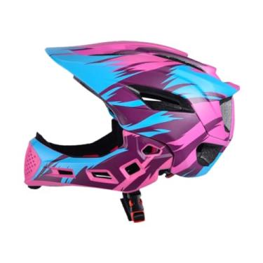 Imagem de UGPLM Capacete de bicicleta para crianças, respirável, destacável, moderno e portátil para meninos e meninas, capacete para ciclismo ao ar livre, Rosa Azul