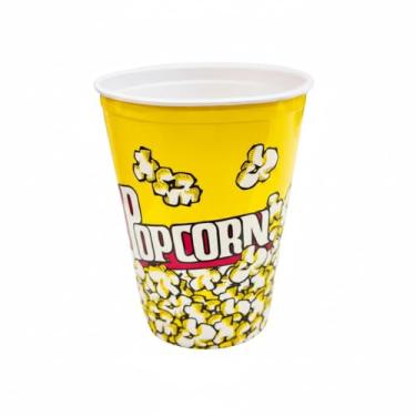 Imagem de Balde de Pipoca para Cinema, 18cm x 15cm, 2,4 Litros, Plástico, Reutilizável, ideal para assistir séries, filmes, futebol