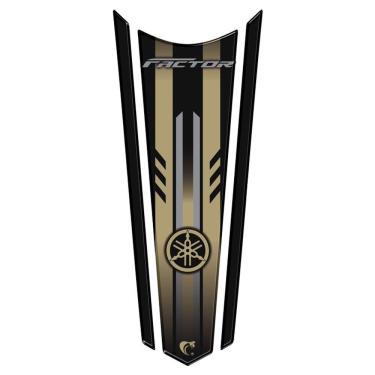 Imagem de Adesivo Faixa Gravata Resinado Tanque Moto Factor Dourado Cor Dourado