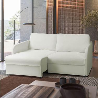 Imagem de Sofá Retrátil Reclinável 4 Lugares 236cm Amsterdã Suede Bege K01 - D'rossi