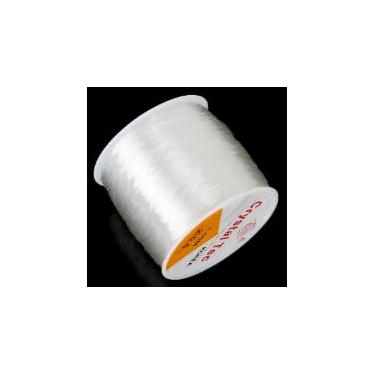 Imagem de 1 cordão elástico para fabricação de joias, carretel de 100 m, cordão elástico transparente para pulseiras, colares, faça você mesmo, miçangas artesanais, fio elástico forte, 0,5 mm