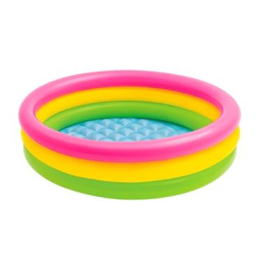Imagem de Piscina Infantil Inflável Redonda 60cm x 25cm em PVC Reforçado – 3 Anéis, Capacidade 80 Litros – Ideal para Bebês e Crianças até 3 Anos – Brincadeiras com Água ou Bolinhas –Compacto e Seguro