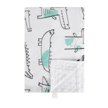 Imagem de Cobertor de bebê para meninos e meninas, animais fofos, cobertores macios com forro de lã pontilhada, cobertor macio para presente de aniversário de recém-nascido (76 x 101 cm