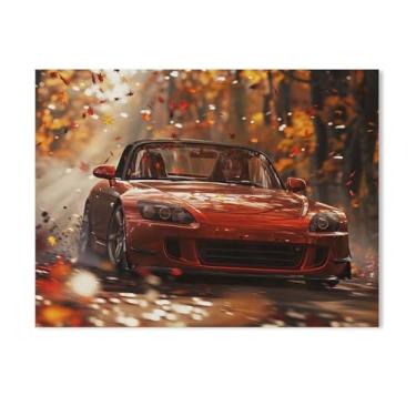 Imagem de HouLaiZhe S2000 Extreme Speed Falling Leaves Cool Posters Canvas Wall Aesthetic Room Decor Wall Painting Prints Gallery Room Wall Decor for Bedroom Living Room Office 18 x 24 polegadas (45 x 60 cm)