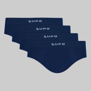 Imagem de Kit 4 Cuecas Lupo Slip Micromodal Sem Costura 00681, Azul marinho, M