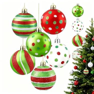 Imagem de DECHOUS 12 peças de bolas de Natal: bolas coloridas de plástico fosco para árvore de Natal - enfeites de pendurar para festas de árvore de Natal e festividades sazonais