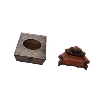 Imagem de Fenteer Caixa de Lenços de Madeira, Porta-lenços Faciais, Organizador Dispensador de Toalhas de Mão, Bandeja para Armazenamento de Guardanapos, Porta-guardana