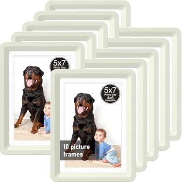 Imagem de vilkok Porta-retrato com tapete de 12 x 17 cm, instalação em 5 segundos sem ferramentas, molduras de design de segurança sem metal, molduras leves vêm em 8 cores para decoração de casa, casamento e