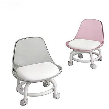 Imagem de Banqueta pequena de acrílico com rodas universais silenciosas banco baixo giratório com encosto, banco de rolo universal(aleatorio)