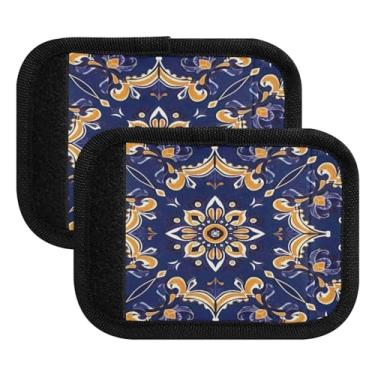 Imagem de Qilmy Alça de bagagem mandala vintage pacote com 4 identificadores de bagagem, etiqueta confortável, alças para carrinho de bebê, mala de viagem, acessórios de viagem de avião777