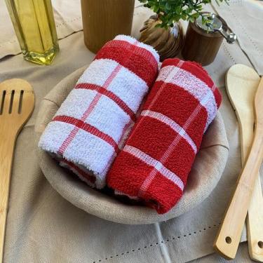 Imagem de Kit 4 Pano de Prato Copa Cozinha Absorvente Atoalhado Qua Vm - IDEALIZ