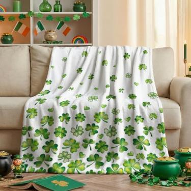 Imagem de Horaldaily Manta de flanela para o dia de São Patrício, cobertor de lã macio e felpudo, macio, felpudo, aconchegante para sofá, cama, presente ideal para crianças e adultos, 127 x 152 cm