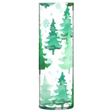 Imagem de Burbuja Vaso de flores de árvore de Natal, não quebrável, alto, redondo, transparente, vaso cilíndrico para decoração de casa, escritório, buquê de casamento