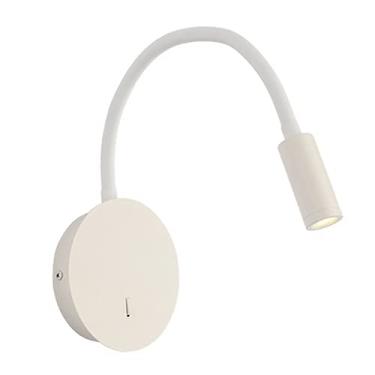 Imagem de Luminária de parede para leitura ao lado da cabeceira, arandela flexível com luz de foco ajustável de 3W, luminária de parede para cabeceira com detalhes em madeira.