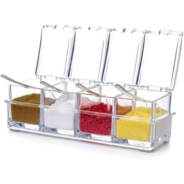 Imagem de Porta Temperos e Condimentos Acrílico 4 Potes