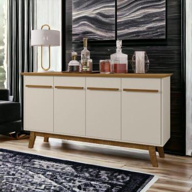 Imagem de Aparador 04 Portas Opala Cinamomo e Off White Bechara