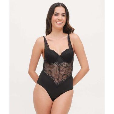 Imagem de Body Feminino Sensual Renda Bojo Marisa-61114, 46, Preto
