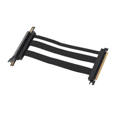 Imagem de Jiawu Cabo Riser Blindado PCIE 5.0 X16 para RTX 4090 (Ti) Cabo de Extensão de 128 Gbps para Aplicações de PC Case AI - ABS, Preto (#12)