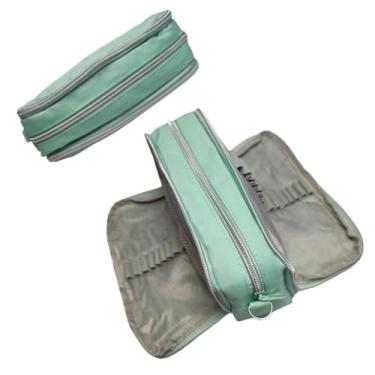 Imagem de Estojo Escolar Duplo Grande Verde Claro Volta às Aulas Lápis Ensino Fundamental Moderno Universidade