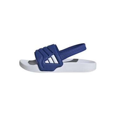Imagem de adidas Sandália infantil unissex Adilette Estrap 2.0 C Slide, Equipe azul royal/branco/time azul royal, 11 Little Kid