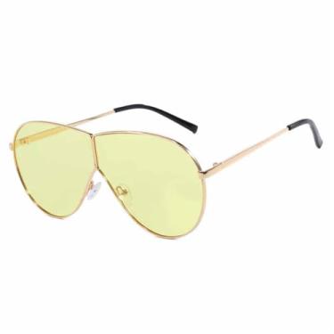 Imagem de Óculos de Sol UV400 Unissex, Armação Grande, Estilo Punk, Lentes Degradê, para Esportes ao Ar Livre, Corrida e Ciclismo, Cor Amarelo Dourado