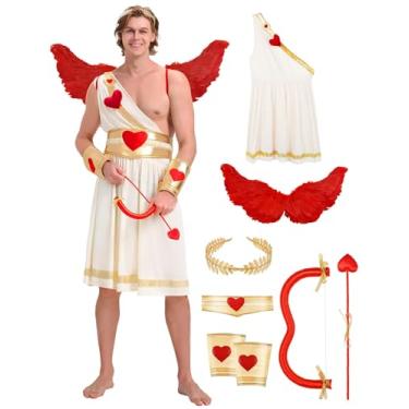 Imagem de Wabolay Fantasia masculina de cupido para cosplay do Dia dos Namorados, Vermelho e branco., 3G