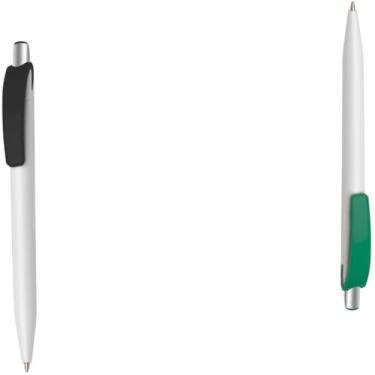 Imagem de Caneta Esferográfica Retrátil, Escrita Azul, Alumínio Reciclado, Refil Tipo Parker, Ponta Touch, Corpo Emborrachado, Ambidestro, Durável (Preto e Verde)