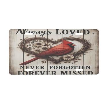 Imagem de Placa de licença retrô de madeira cardeal para placas dianteiras de carro alumínio metal adequado para caminhão, placa de porta de carro, bar, café, acessórios automotivos para homens e mulheres 15 x