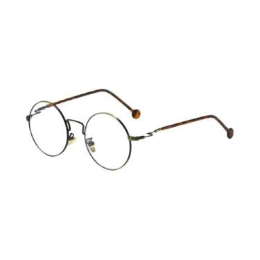 Imagem de Óculos Unissex Retrô Redondo Com Proteção Anti-luz Azul Para Computado