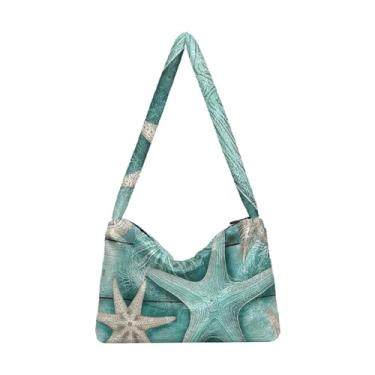 Imagem de GAIGEO Three Dogs in the Car Bolsas de ombro femininas, bolsas de ombro femininas, bolsas de outono, Vintage Scratch Sea Star-1, One Size