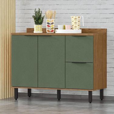 Imagem de Balcão Para Pia Módulo De Cozinha 120cm - Toscana Freijó/jade