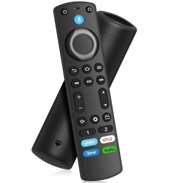 Imagem de Controle remoto de voz de substituição para Insignia/Toshiba/Pioneer/Fir-Smart TV Stick 2ª geração/3ª geração/Lite/4K Max/Cube, Smart TVs 3ª geração, compatível com Smart TVs TCL, Sony, Samsung, não