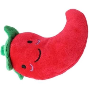 Imagem de Pxiryanlow 1 peça de brinquedos engraçados para cães de frutas vermelhas, vegetais para cães, brinquedos de pelúcia, chili, berinjela, milho, filhotes de cachorro para cães pequenos, chili, agradáveis