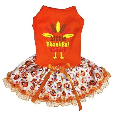 Imagem de Petitebella Vestido Little Thankful Girl Turkey Puppy Dog (laranja/renda peru, 2GG)