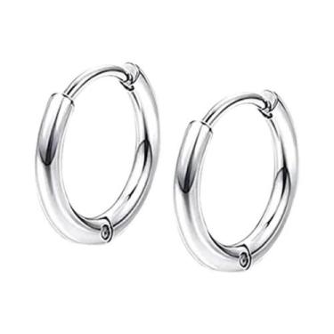 Imagem de Brincos De Argola Cruzados Em Aço Inoxidável Preto, Prata E Dourado Co