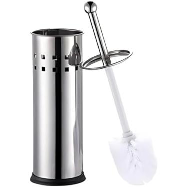 Imagem de Kit 2 Escovas Sanitárias para Vaso Sanitário Inox com Suporte - Ação Limpeza Profunda, Resistente à Água, Ideal para Banheiro Residencial e Comercial
