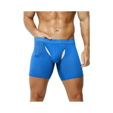 Imagem de Shorts Boxer Longos Respiráveis Em Malha U Convexa Sexy Para Homens - 