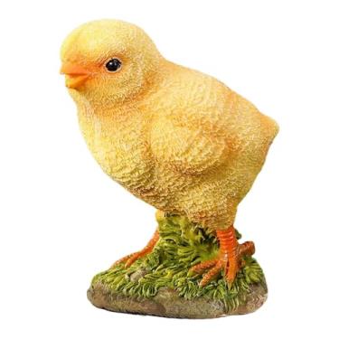 Imagem de Fenteer Estátua de Galinho de Jardim em Miniatura, Escultura de Resina para Exterior, Figura de Animal para Cerca de Natal, Canteiro de Flores Externo, Style D