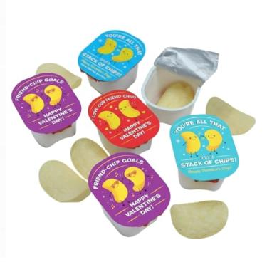 Imagem de Fullhawl 60 peças de adesivos de Dia dos Namorados com tema Friend-chips, batatas fritas, lembrancinhas de festa dos namorados, etiquetas para lanches tamanho batatas fritas amigos embrulho de