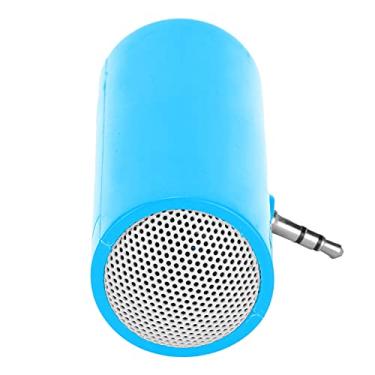 Imagem de Cosiki Mini Alto-falante Estéreo Portátil de 3,5 Mm para Telefones Celulares, Qualidade de Som Forte para Fãs de Filmes, Tamanho Compacto, Material ABS (Azul)