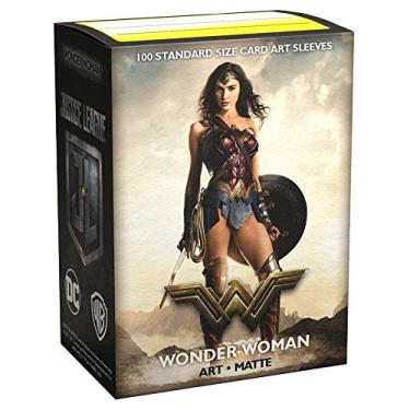 Imagem de Dragon Shield Standard Size Matte Art Sleeves – 100 Count Justice League Wonder Woman